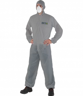 detail proteccion personal buzo epis gris poliester 