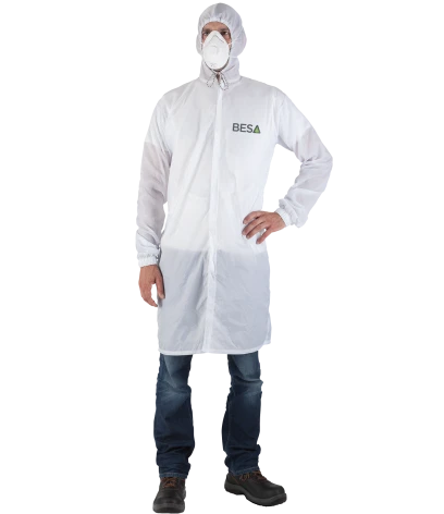 nylon detail proteccion epis bata personal 