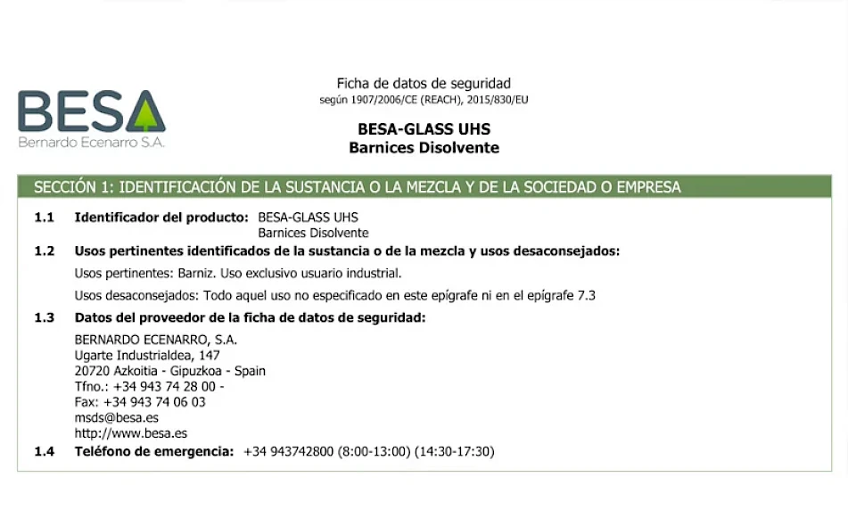 besa seguridad ficha glass 